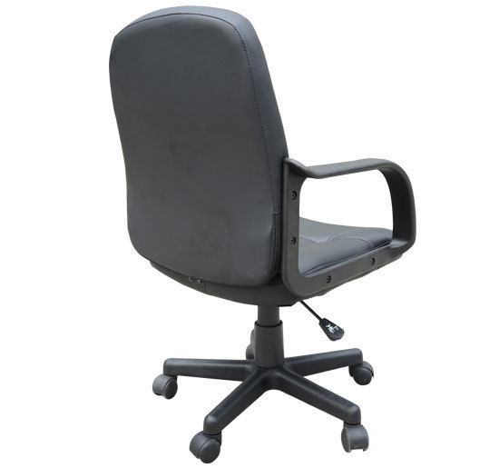 HOMCOM PU Leather 360 Swivel Home Office Chair with Armrest Black