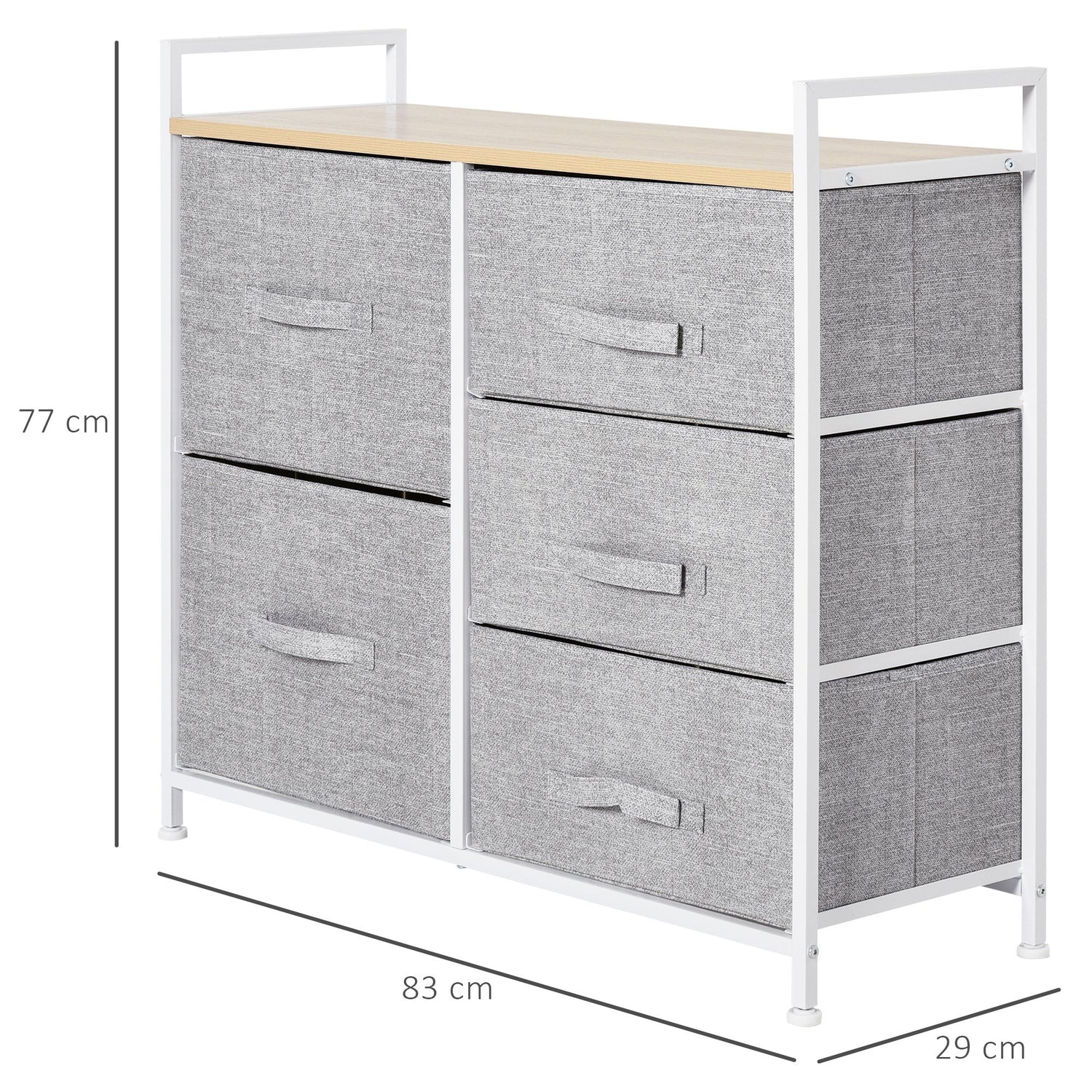 HOMCOM 7-Drawer Dresser Storage Tower Cabinet Organizer Unit, Easy Pull  Fabric Bins with Metal Frame for Bedroom, Closets, Gray