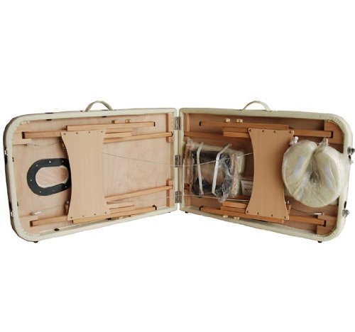 HOMCOM Portable Folding Massage Table, 2 Sections-Cream