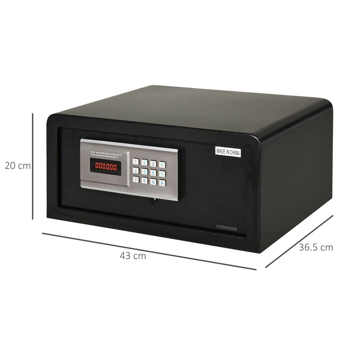 HOMCOM Steel LED Electronic Safe Black