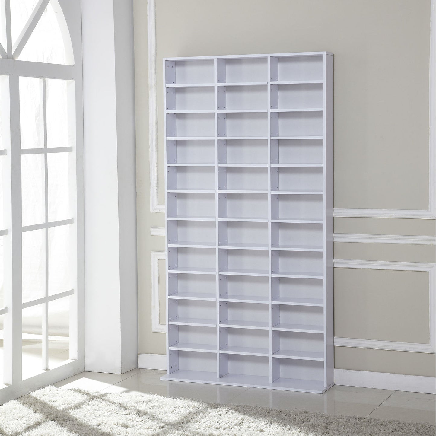 HOMCOM 195Hx102Wx23.5D cm Wooden Bookcase-White