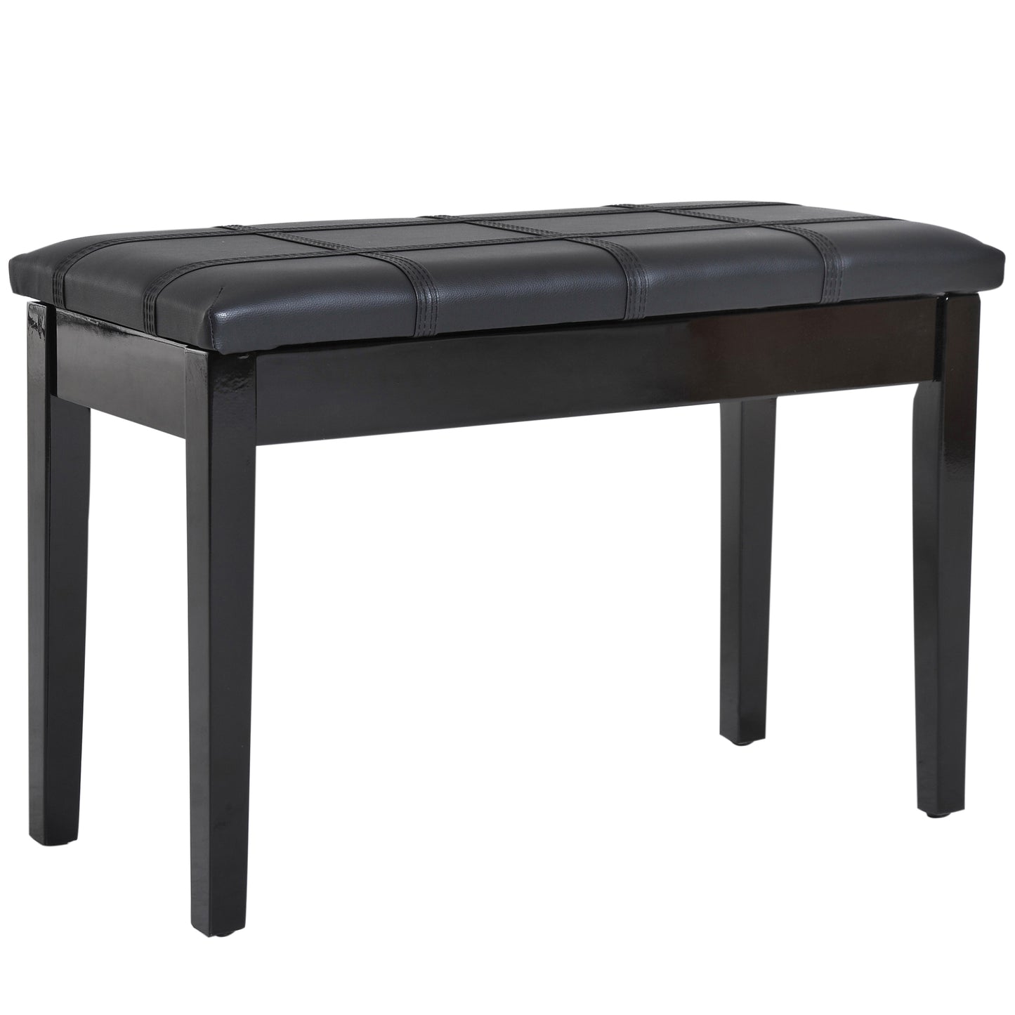 HOMCOM Piano Bench, PU Leather, 75Lx35Wx49H cm-Black