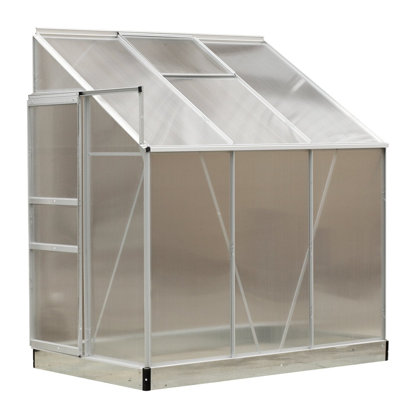 Outsunny Aluminum Lean to Garden Sun Greenhouse Enclosure with Screen 190 x 131 x 215 cm