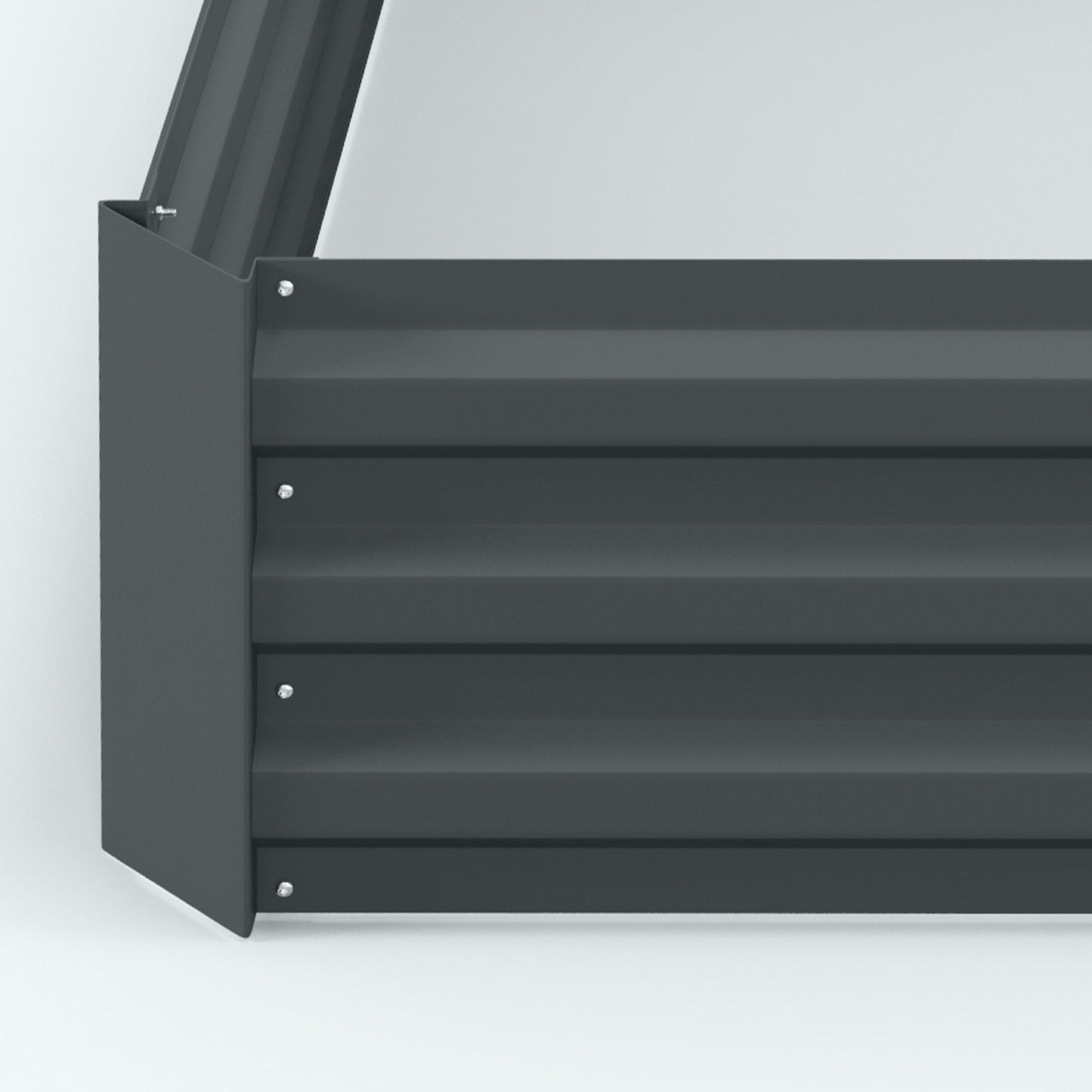 Outsunny Set of 2 291L Raised Garden Bed Elevated Galvanised Planter Box for Flowers Herbs 100x100x30cm Dark Grey