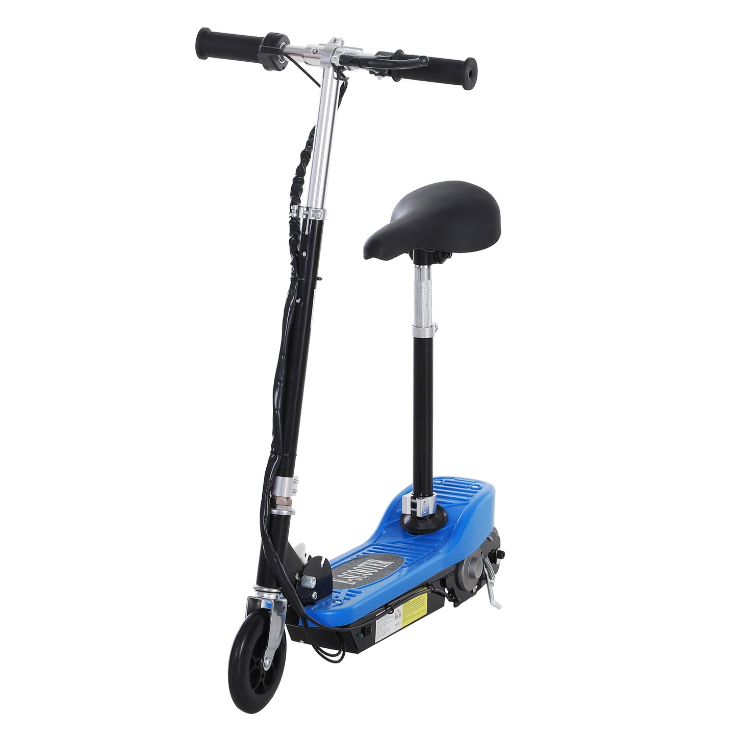 HOMCOM Foldable Electric Scooter for Kids 12V 120W W/Brake Kickstand -Blue