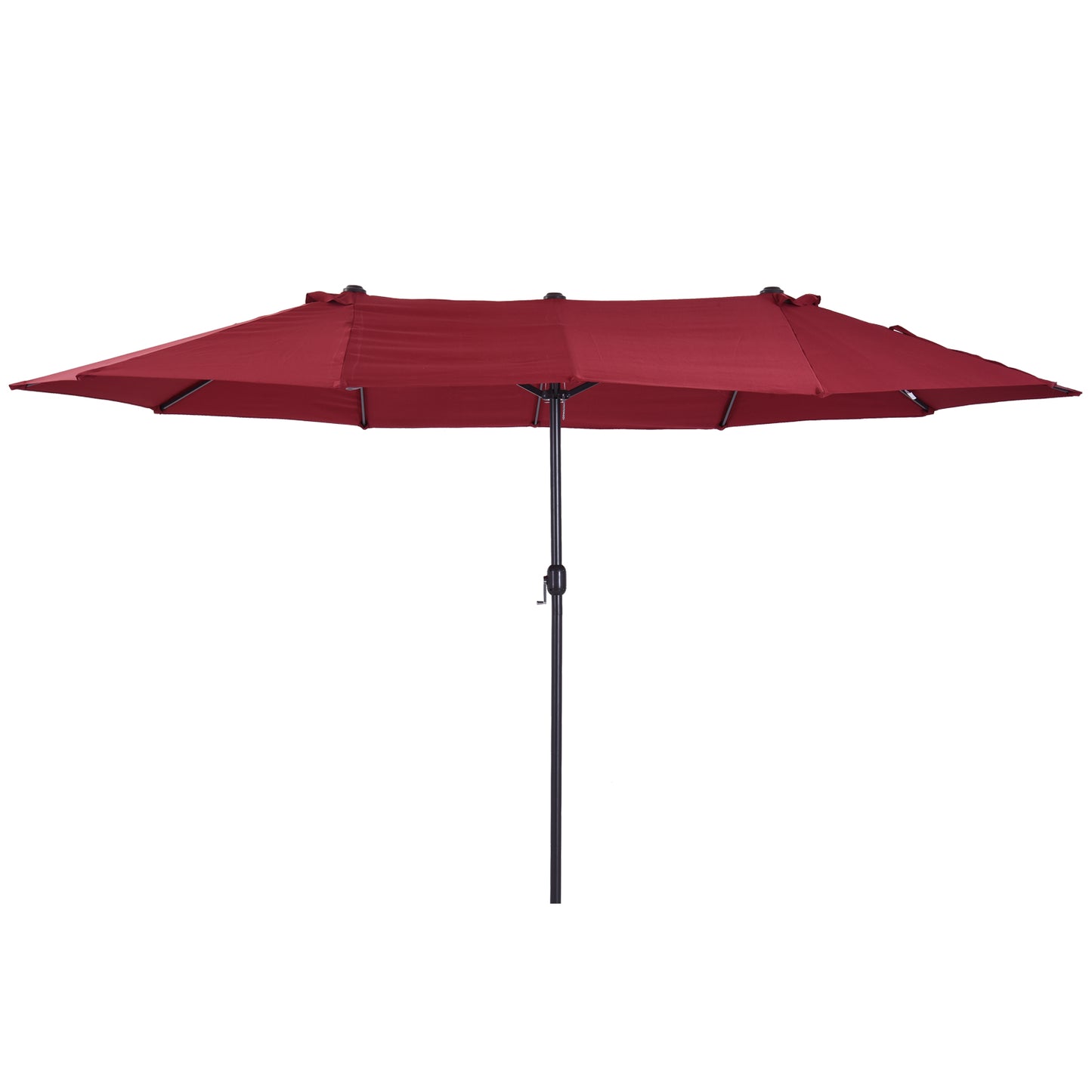 Outsunny 4.6m Double-Sided Patio Parasol Sun Umbrella-Wine Red