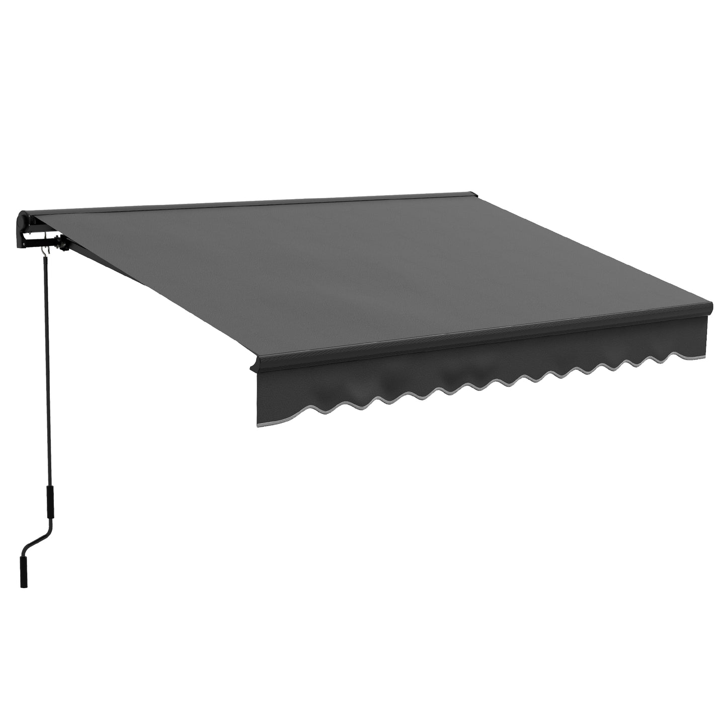 Outsunny 3 x 2m Aluminium Frame Electric Awning, Retractable Awning Sun Canopies for Patio Door Window, Dark Grey