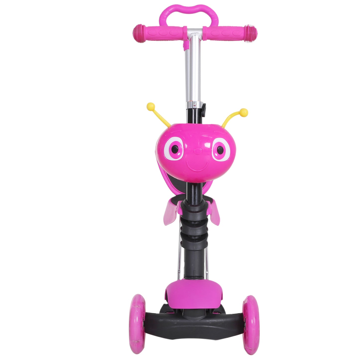 HOMCOM 5-in-1 Kids Kick Scooter W/Removable Seat-Pink