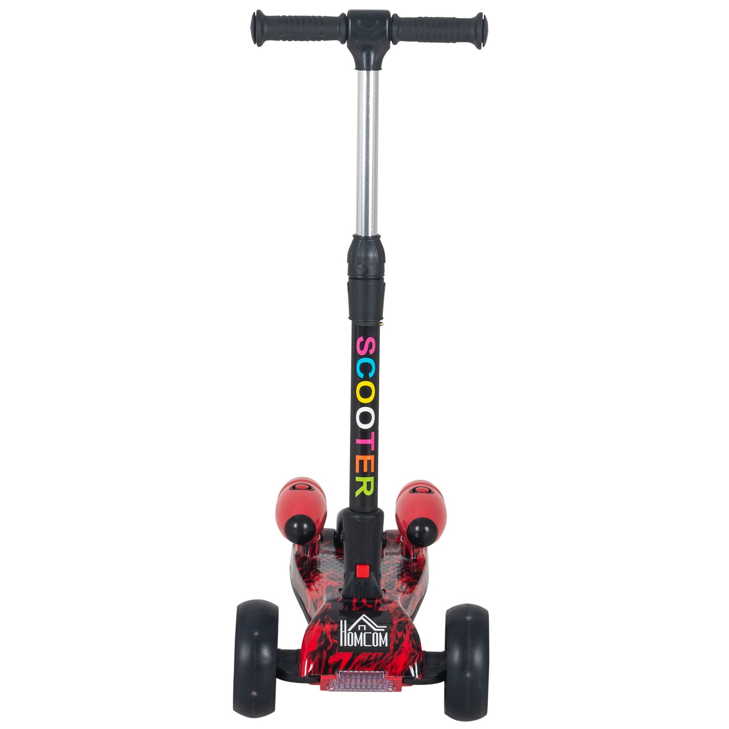 HOMCOM Kids Tri-Wheel Plastic Scooter w/ Engine-Look Water Spray Red