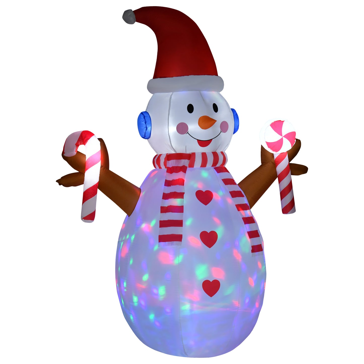 HOMCOM Christmas Inflatable Snowman, Rotating Lighted Home Yard Novelty Decoration