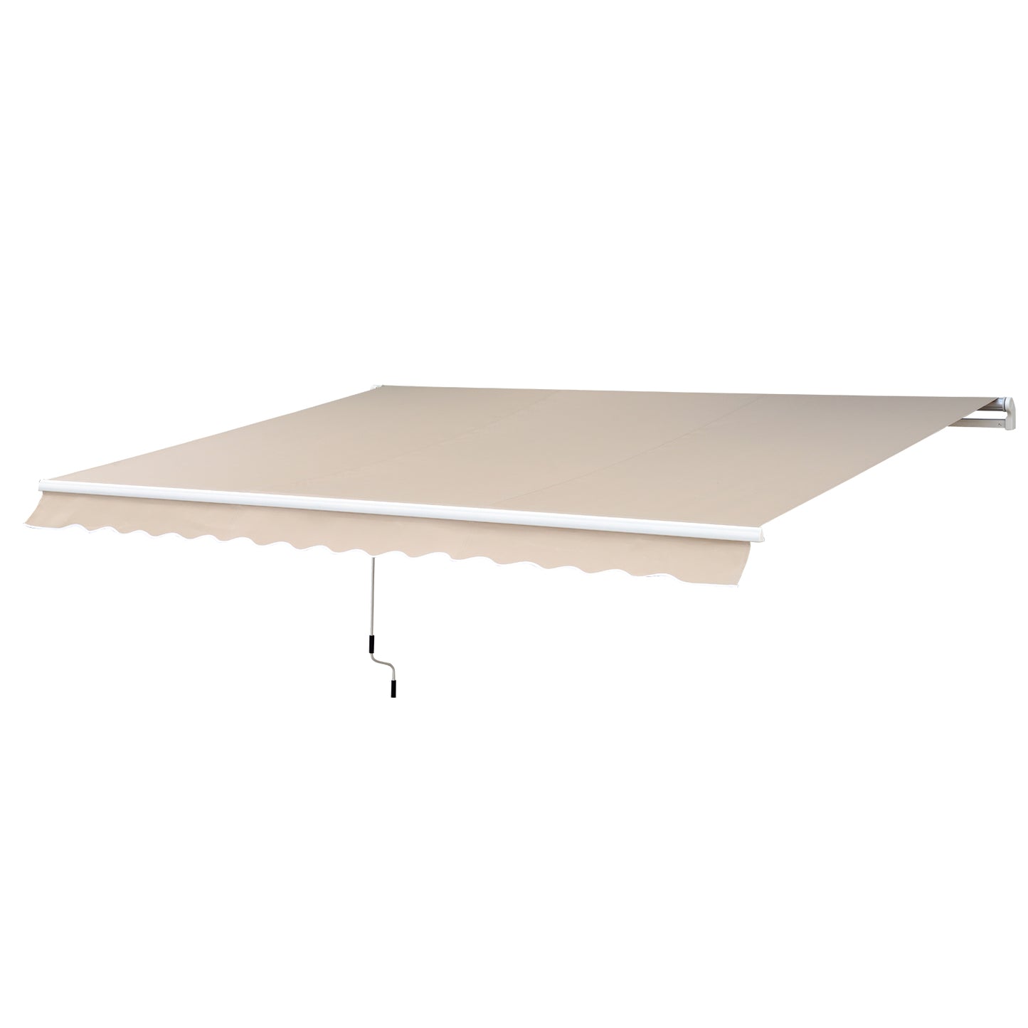 Outsunny Manual Retractable Awning, 3x2.5 m-Ivory White