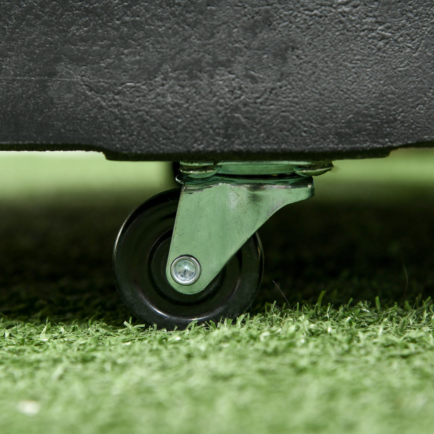 Outsunny 23.5kg Resin Garden Parasol Base with Wheels and Retractable Handles, Round Outdoor Market Umbrella Stand Weight for Poles of Ø38mm to Ø48mm, Black