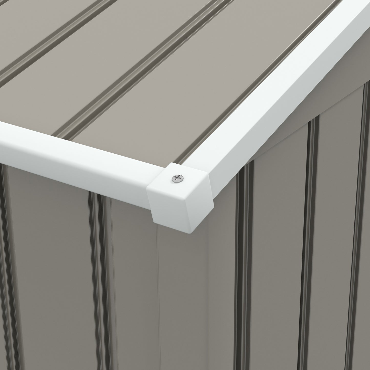 Outsunny 8 x 6ft Outdoor Garden Storage Shed Metal Tool House with Ventilation and Sliding Doors Light Grey