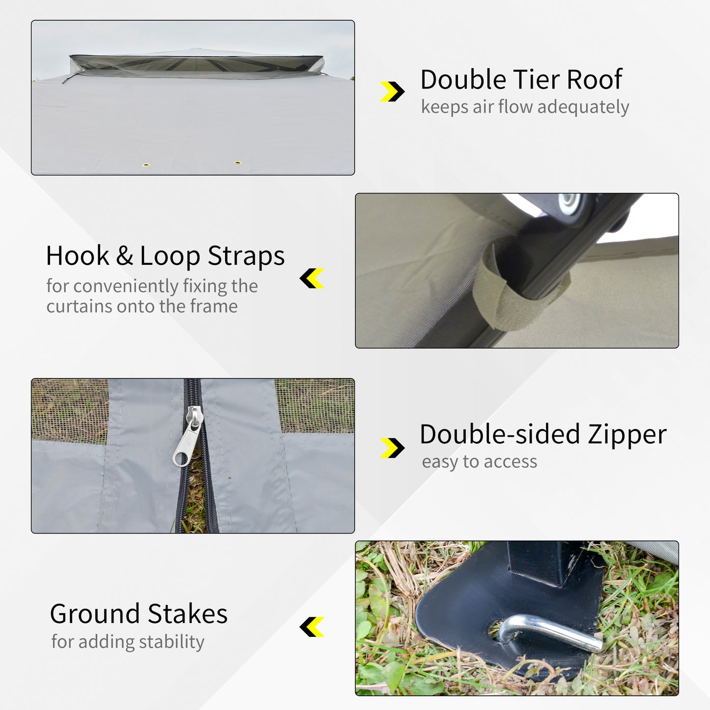 Outsunny 3.6 x 3(m) Foldable Pop-up Party Tent Instant Canopy Sun Shade Gazebo Shelter Steel Frame Oxford w/ Roller Bag