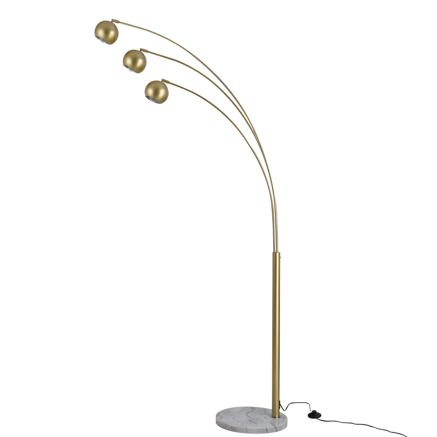 HOMCOM Steel 3-Branch Floor Lamp Gold