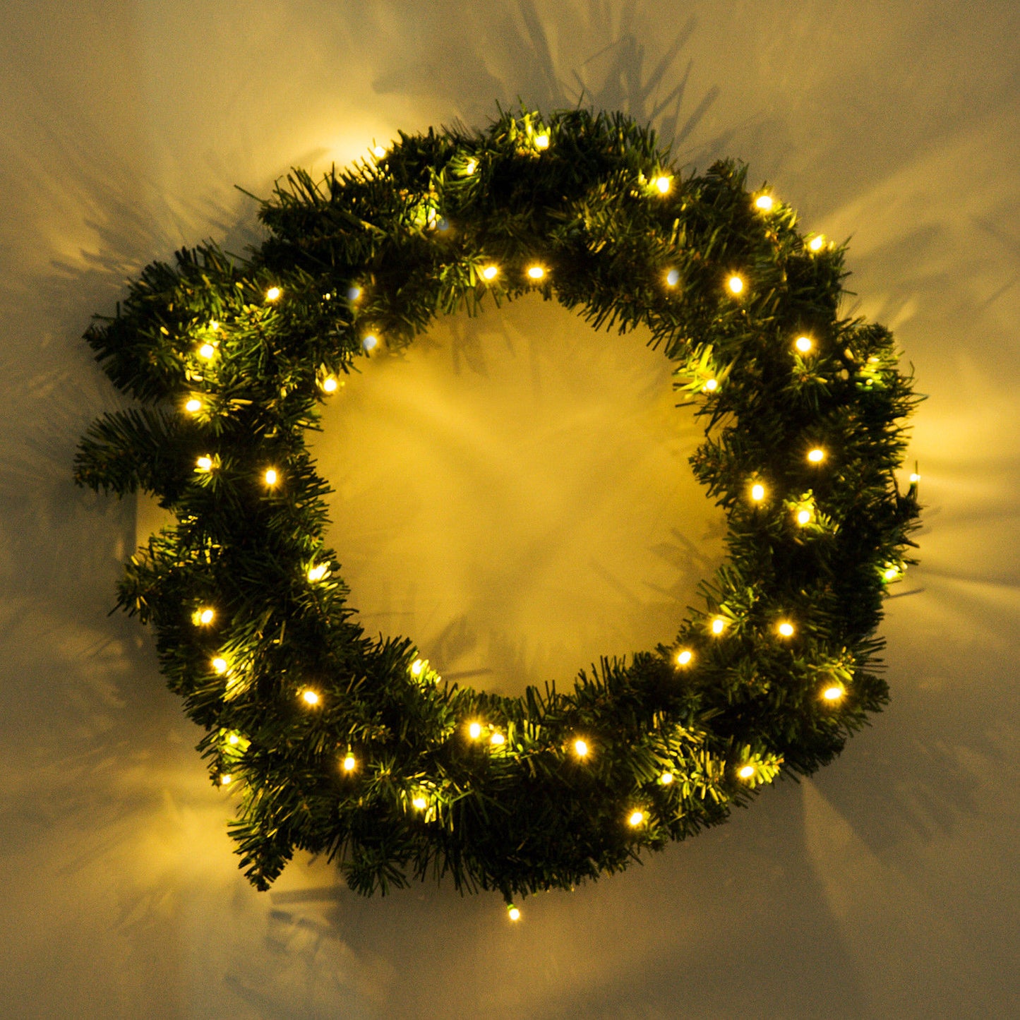 HOMCOM Christmas Wreath Decoration, 50 LED Lights