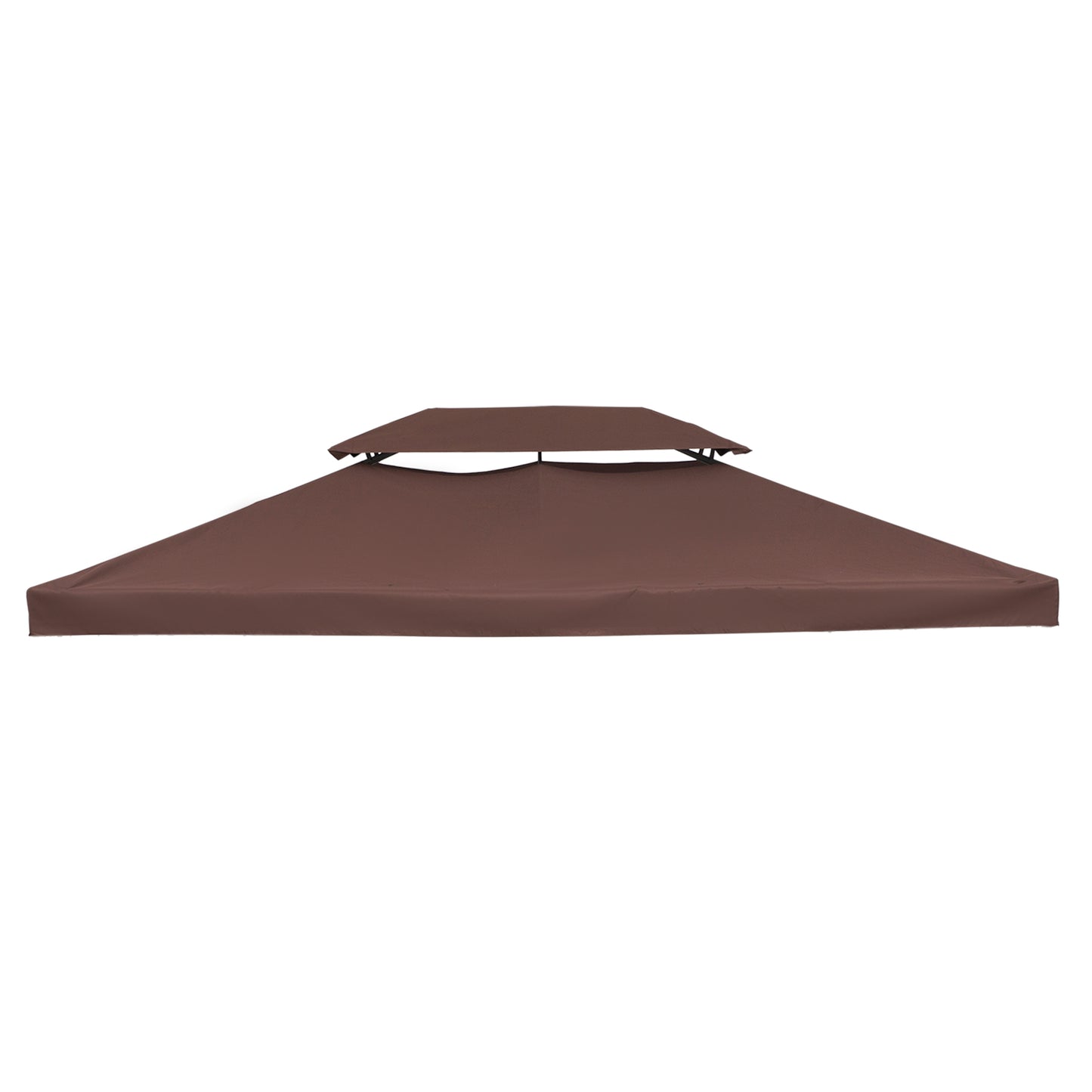 Outsunny Gazebo Replacement Top Cover Tent Roof 2 Tier, size (3m x 4m)-Brown