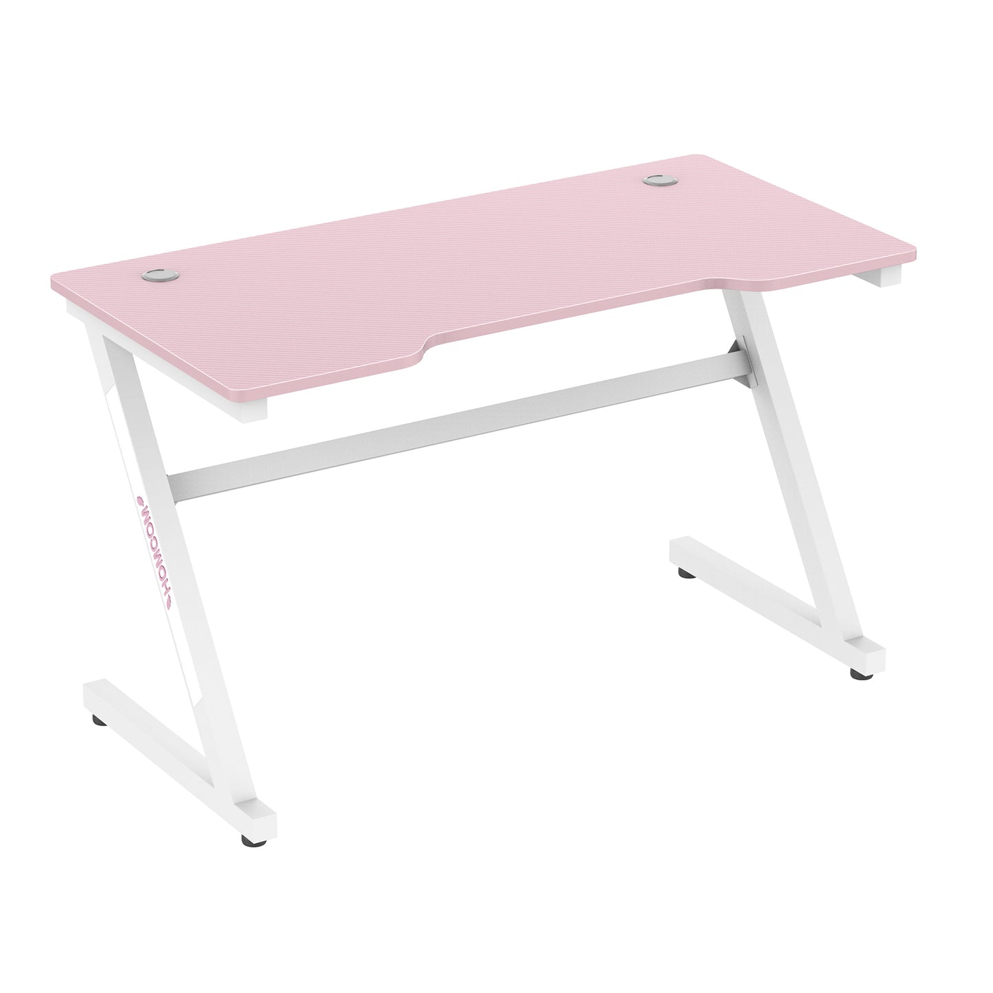 HOMCOM 1.2m Z-Shaped Racing Style Gaming Desk w/ Cable Managenent Home Office Pink