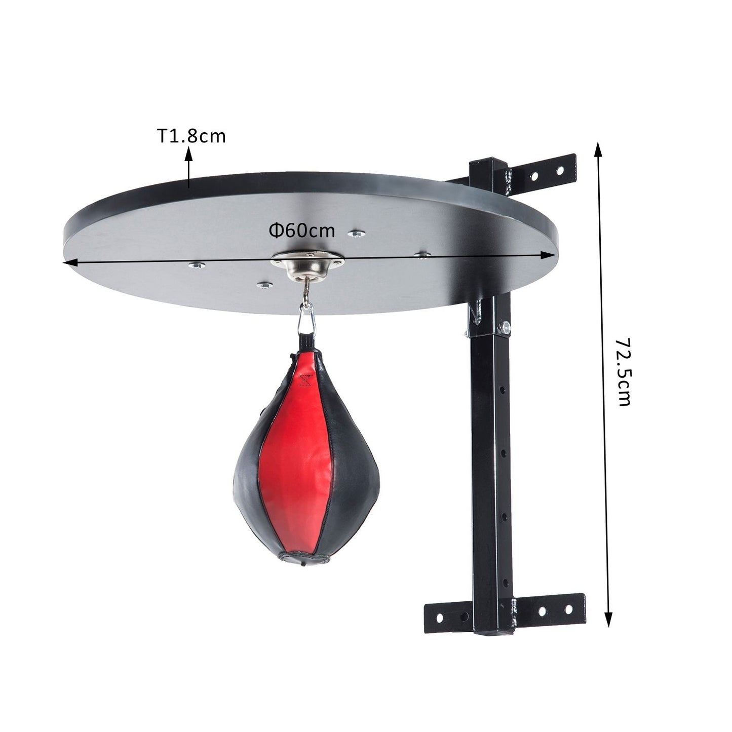 HOMCOM Punching Boxing Speed Bag Boxing Workout Platform-Red/Black