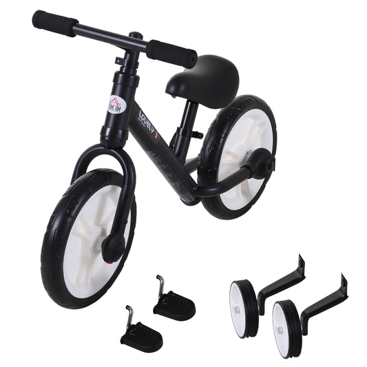 HOMCOM PP Toddlers Removable Stabiliser Kids Balance Bike Black