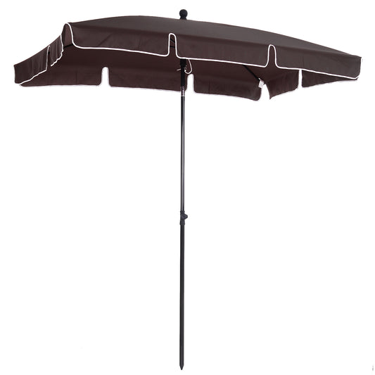 Outsunny Aluminum Umbrella Parasol-Brown
