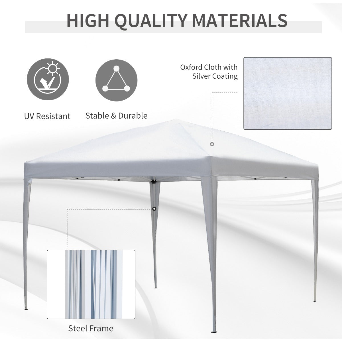 Outsunny 3 x 3 meter Garden Heavy Duty Pop Up Gazebo Marquee Party Tent Folding Wedding Canopy-White