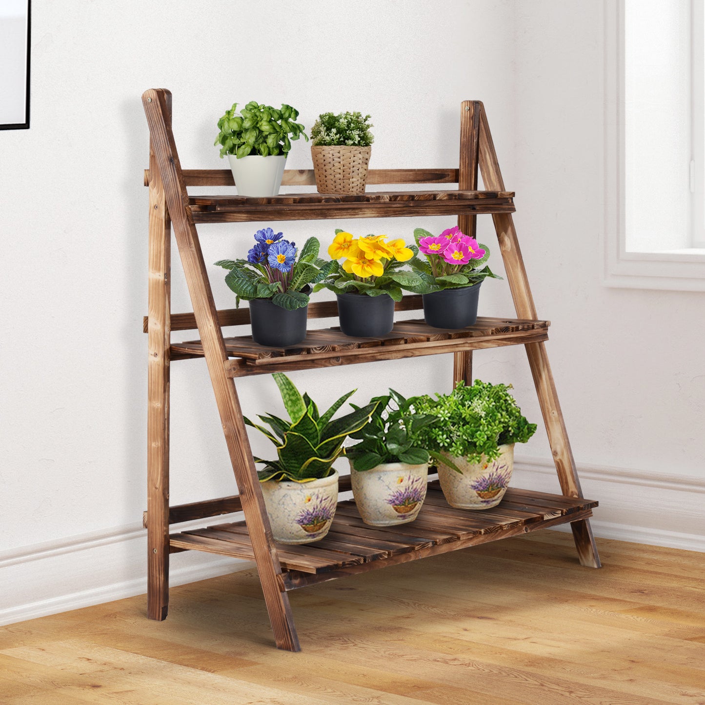 Outsunny Flower Stand, 100Lx37Wx93H cm, Wood