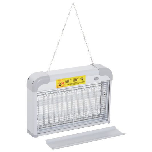 Outsunny LED Wall-mounted Portable Mosquito Killer Lamp, Steel-Grey