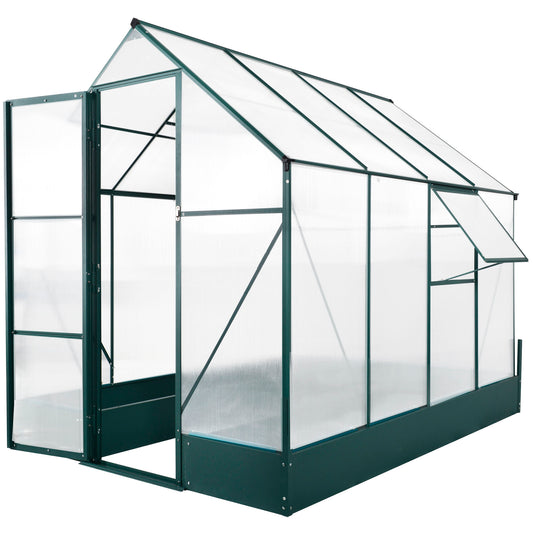 Outsunny Walk-in Greenhouse Outdoor Temperature Controlled Window Foundation 6.2x7.2ft