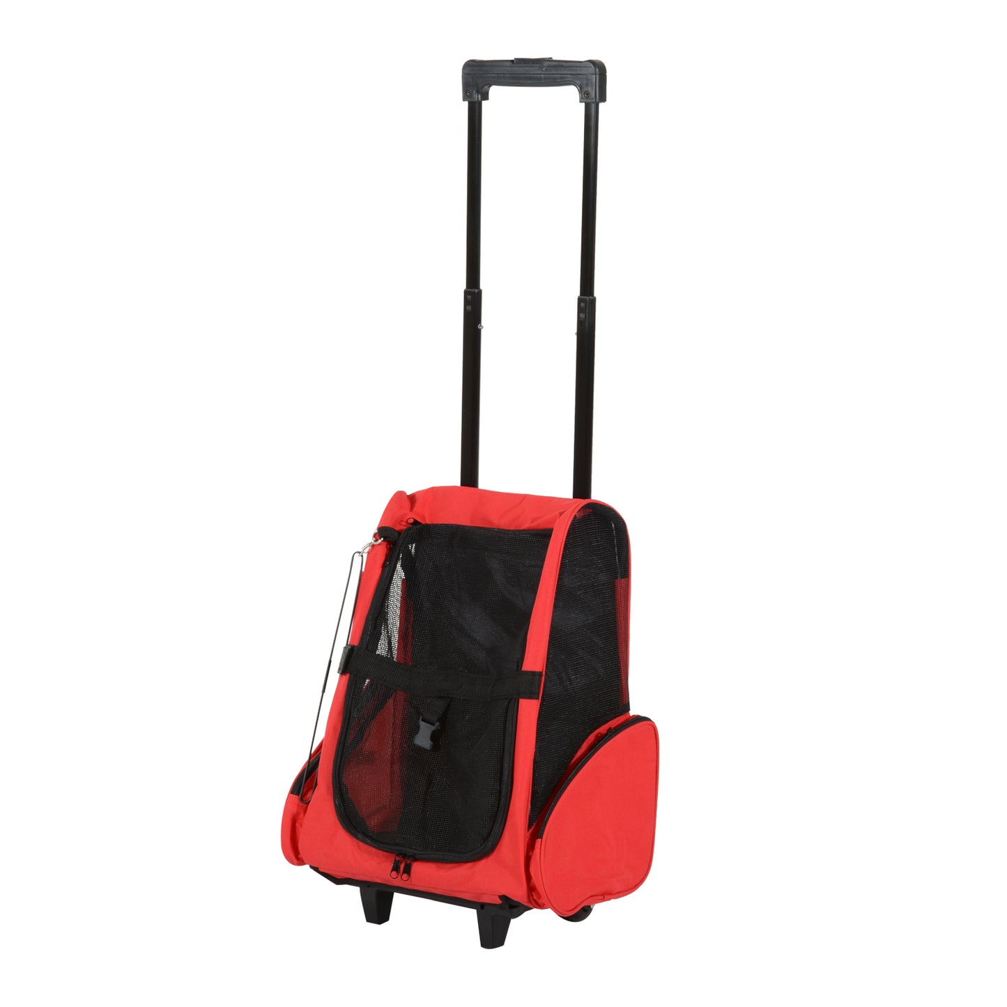 Pawhut Travel Backpack w/ Trolley, Steel Wire Frame-Red