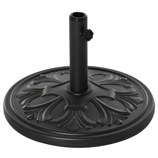 Outsunny 13kg Round Parasol Base Sun Umbrella Weight Stand Holder Patio Outdoor Garden Black