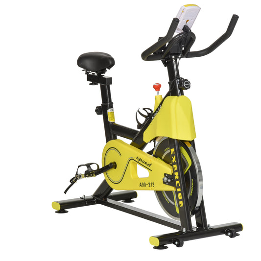 HOMCOM Exercise Bike with Belt Drive Adjustable Resistance Seat Handlebar LCD Display