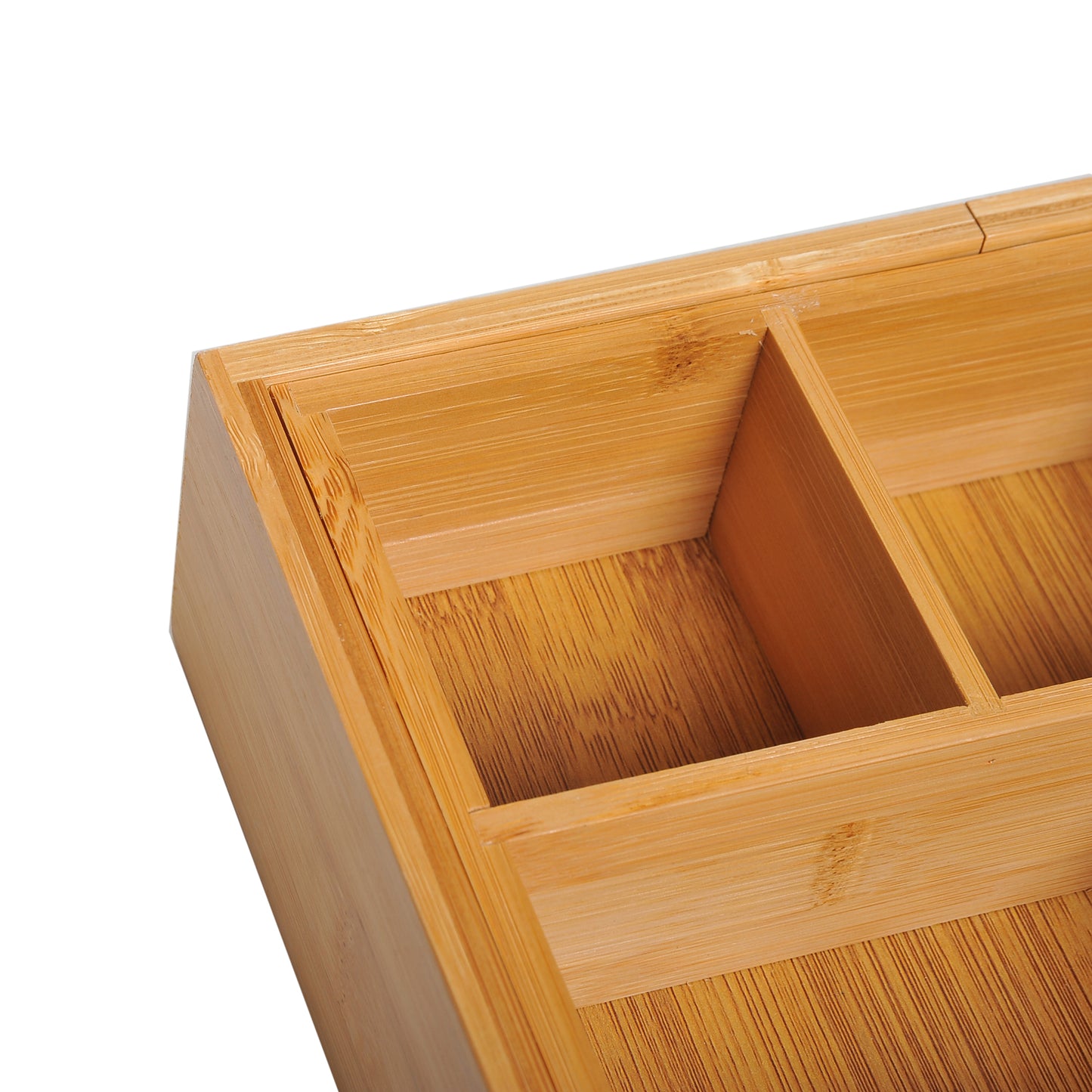 HOMCOM Bamboo Expandable Organiser, 24.6Lx17.6Wx7H cm