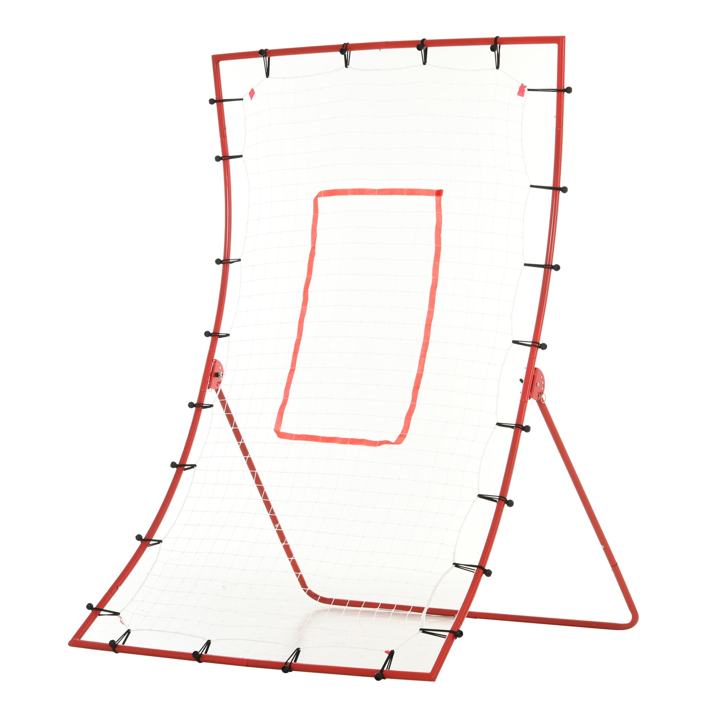 HOMCOM Steel Frame Adjustable 5-Angle Rebounder Goal Red/White