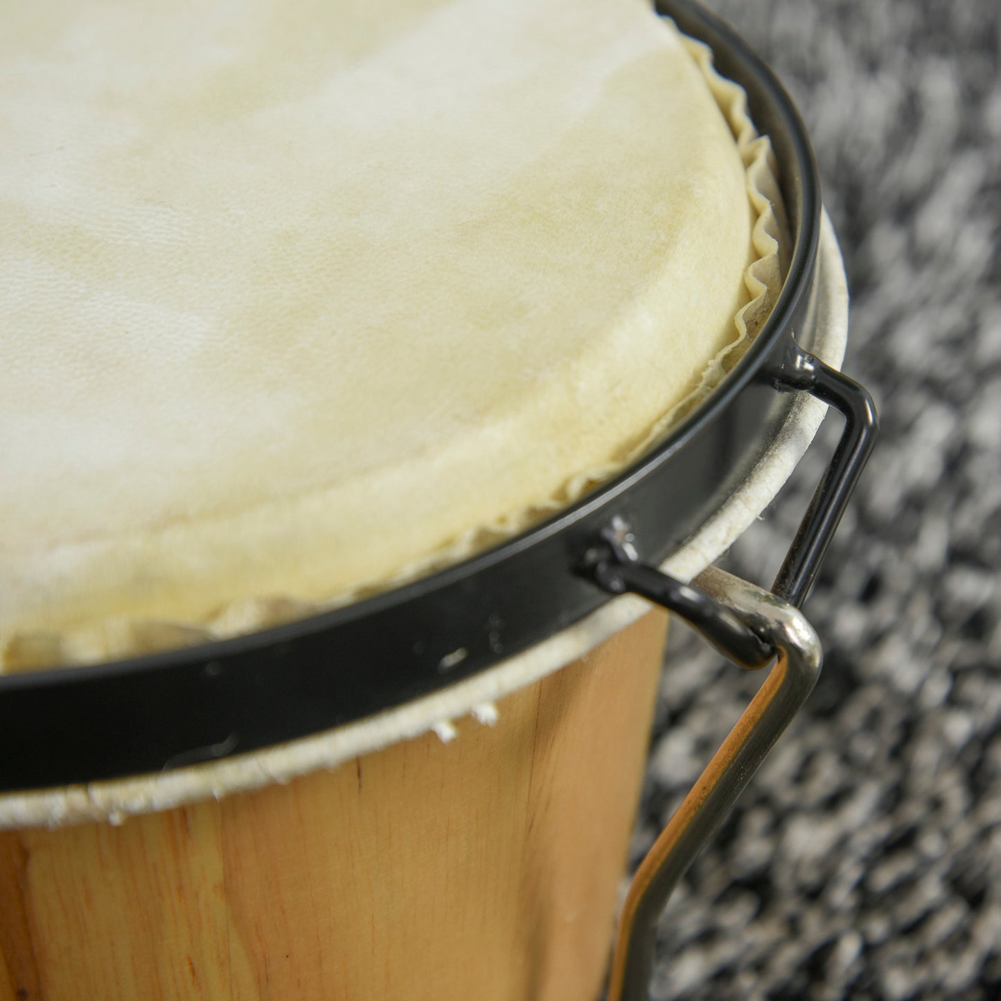 HOMCOM Sheepskin Bongo Drums w/ Tuning Wrench