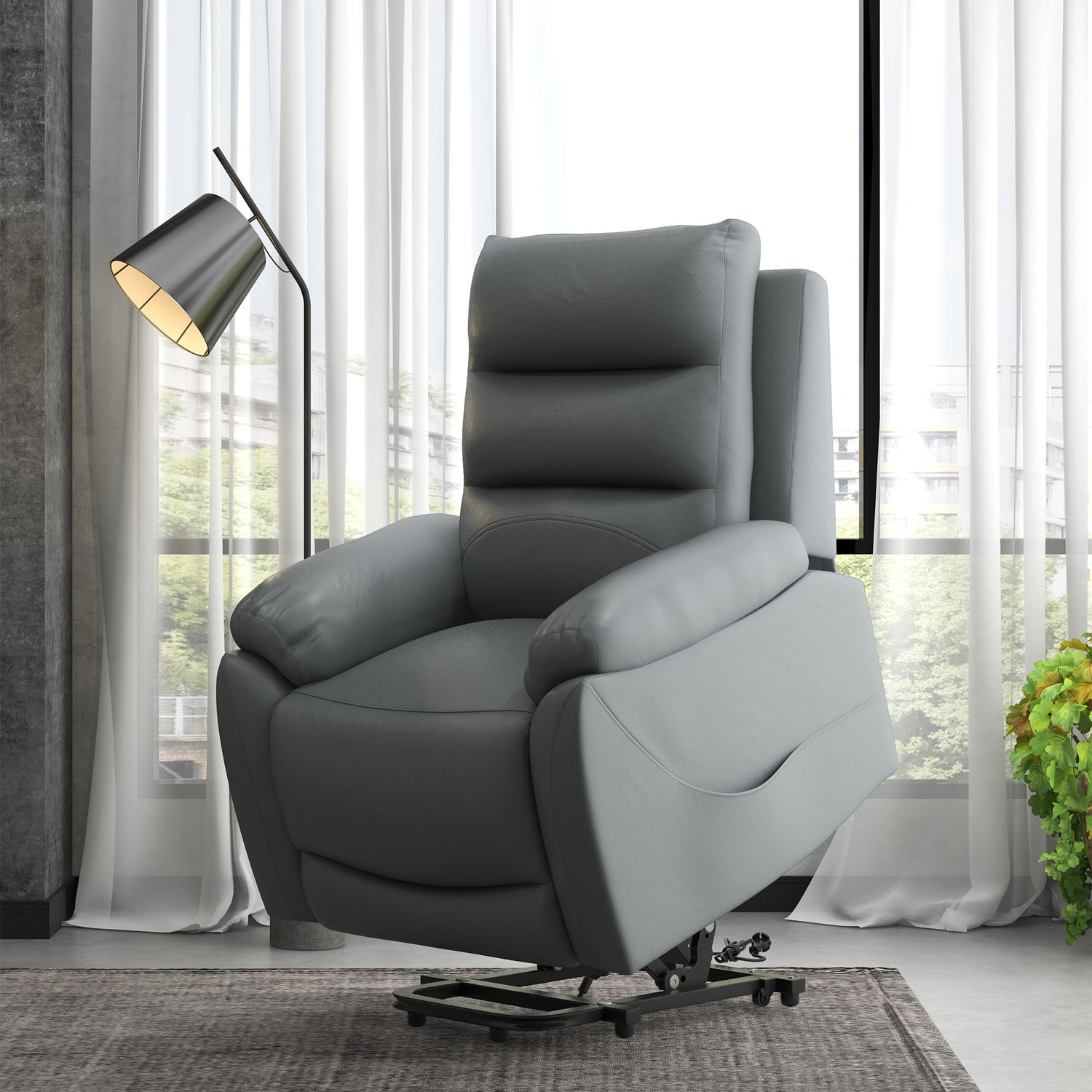 HOMCOM Electric Riser and Recliner Chairs for Elderly, PU Leather