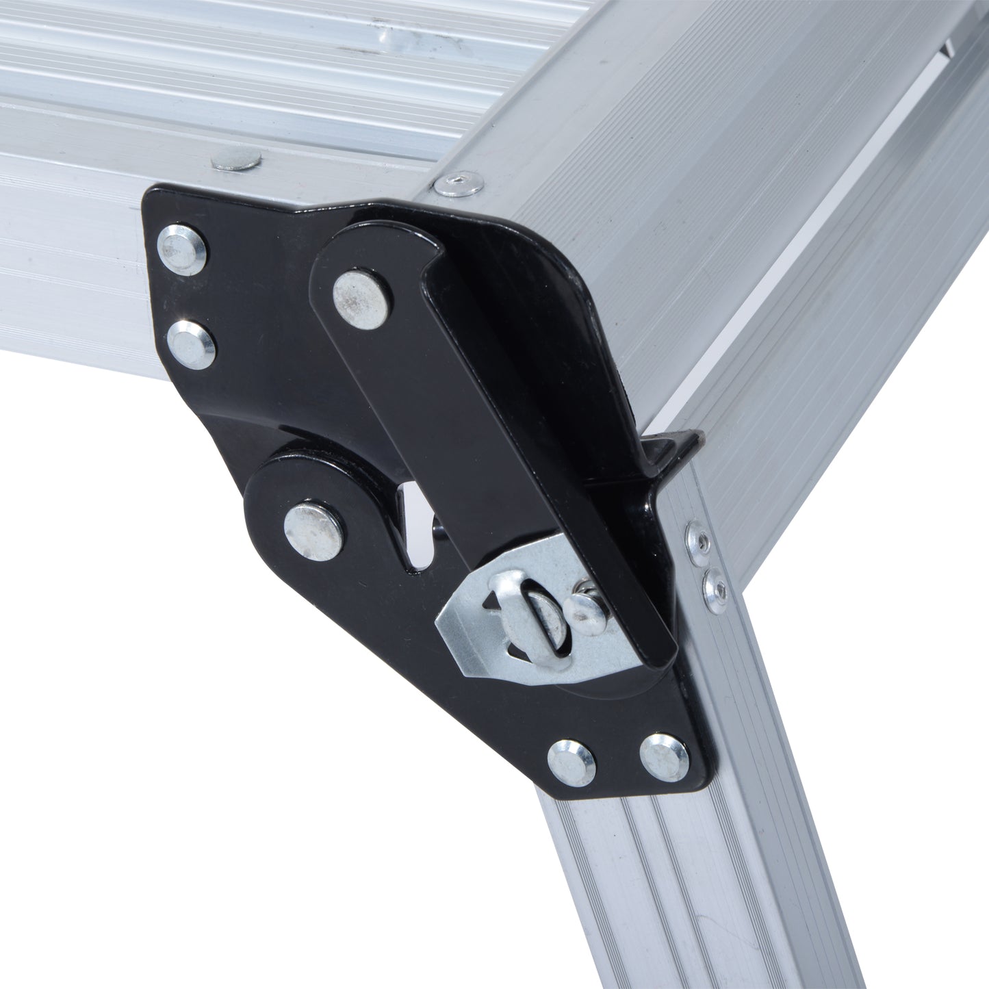 HOMCOM Aluminum Folding Step Up Ladder Bench Silver