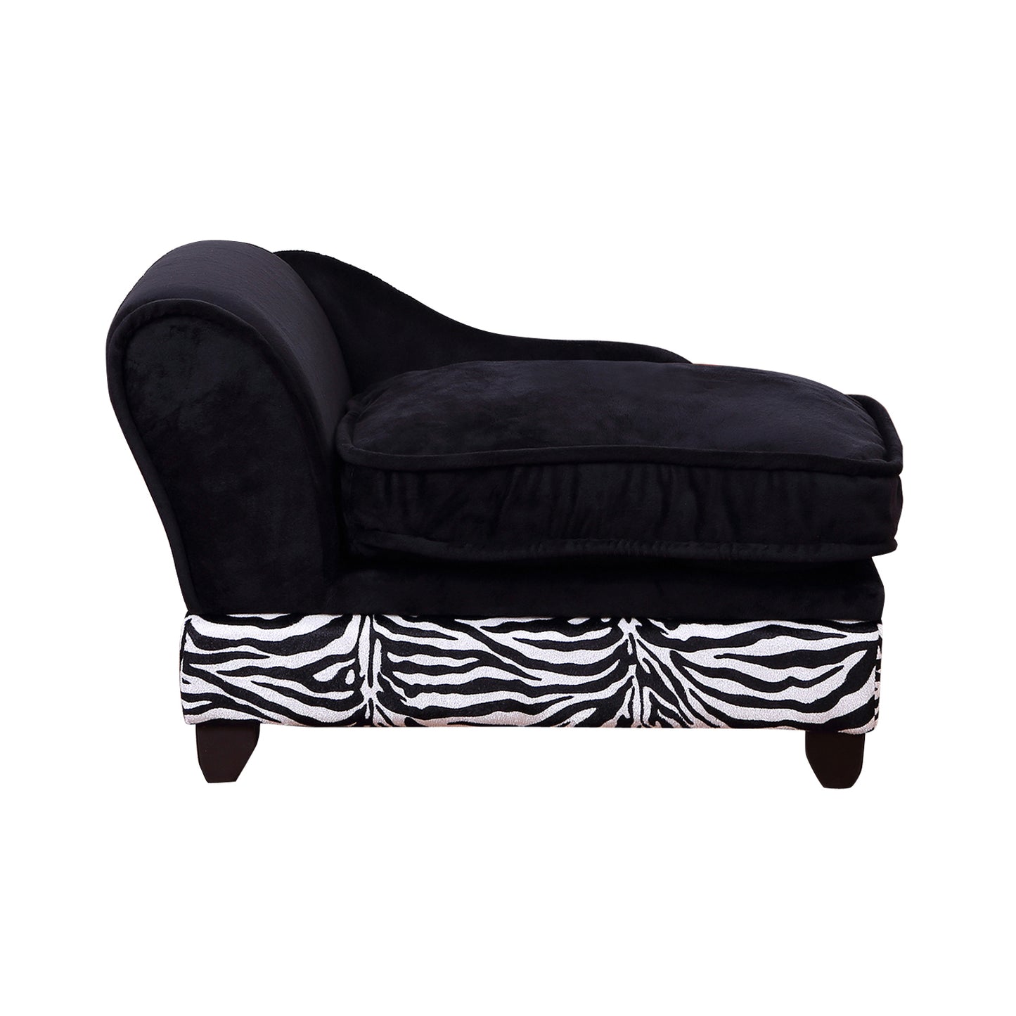 Pawhut Fabric Pet Sofa, 57x34x36 cm-Black, Zebra-Stripe