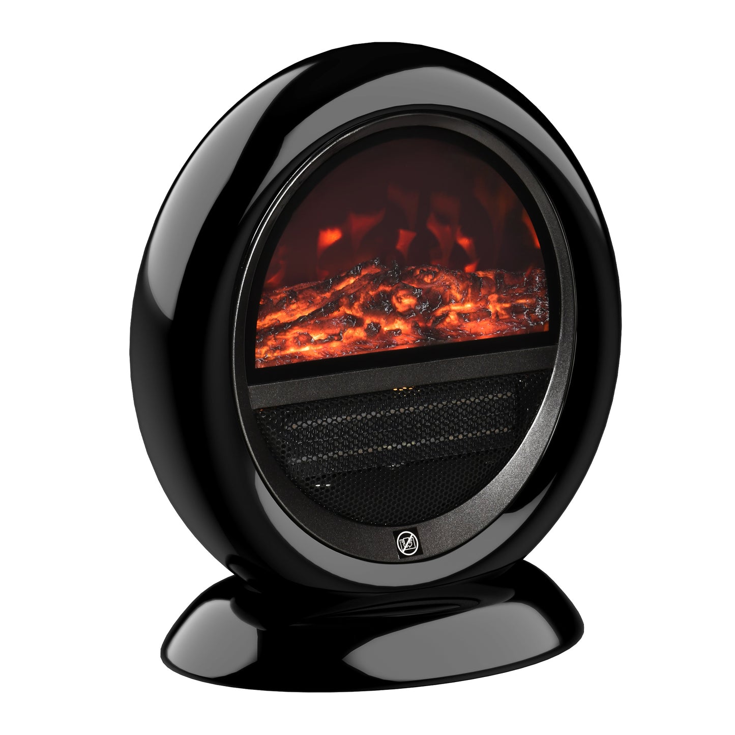 HOMCOM Freestanding Electric Fireplace Heater W/ Flame Effect Rotatable Head Black