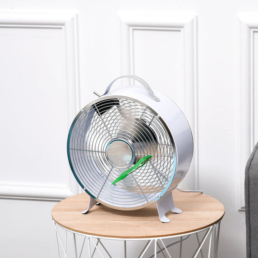 HOMCOM 26CM Electrical Table Desk Fan 2-Speed Portable for Home Office,White