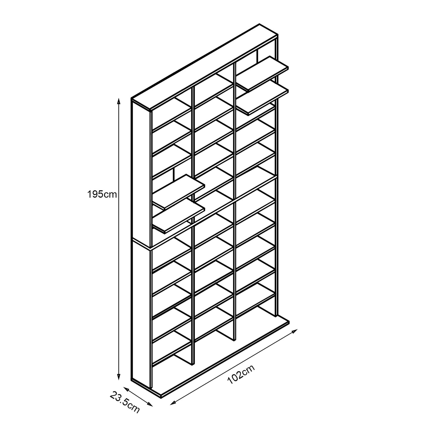 HOMCOM Adjustable Shelving Unit-Brown