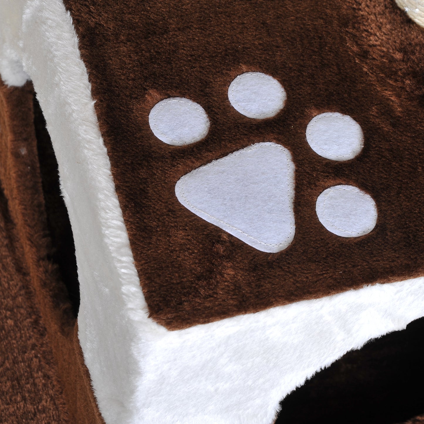 PawHut Cat Tree, Plush, 45Lx33Wx70H cm-Brown