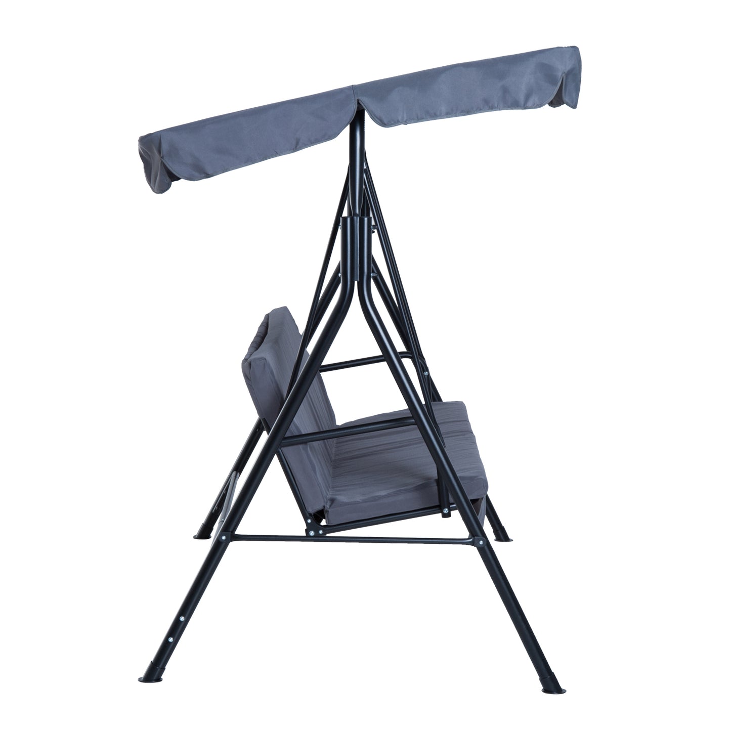 Outsunny  Garden Swing Chair with Canopy, 3-Seater-Grey