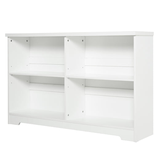 HOMCOM MDF 2-Tier Bookcase Unit White
