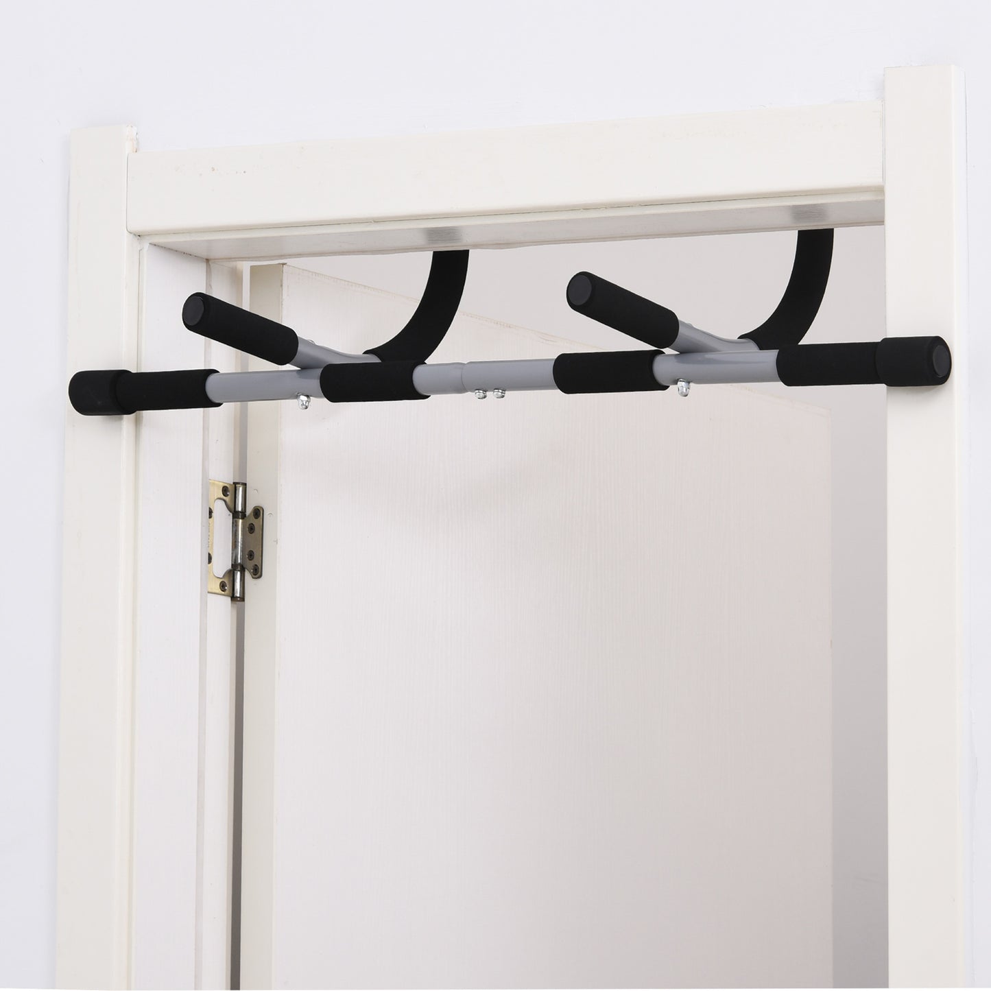 HOMCOM Steel Horizontal Home Door Frame Pull-Ups Bar Silver/Black