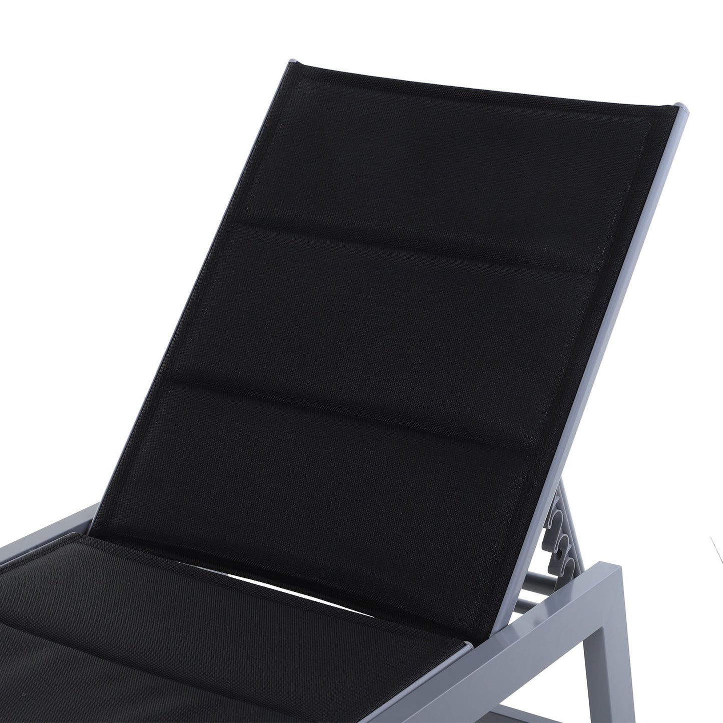 Outsunny Aluminium Frame Outdoor Garden Sun Lounger w/ Wheels Black/Grey