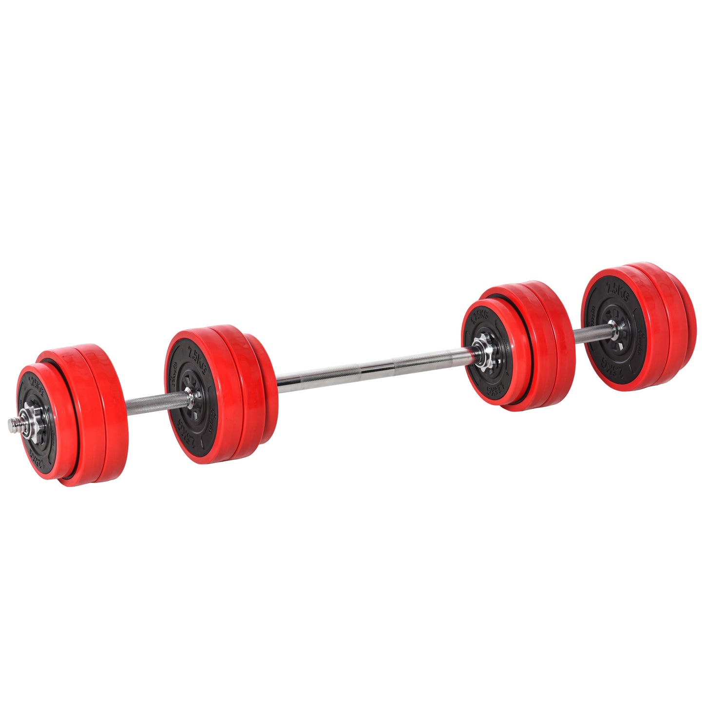 HOMCOM Adjustable 30KGS Barbell & Dumbbell Set Ergonomic Fitness Exercise in Home Gym