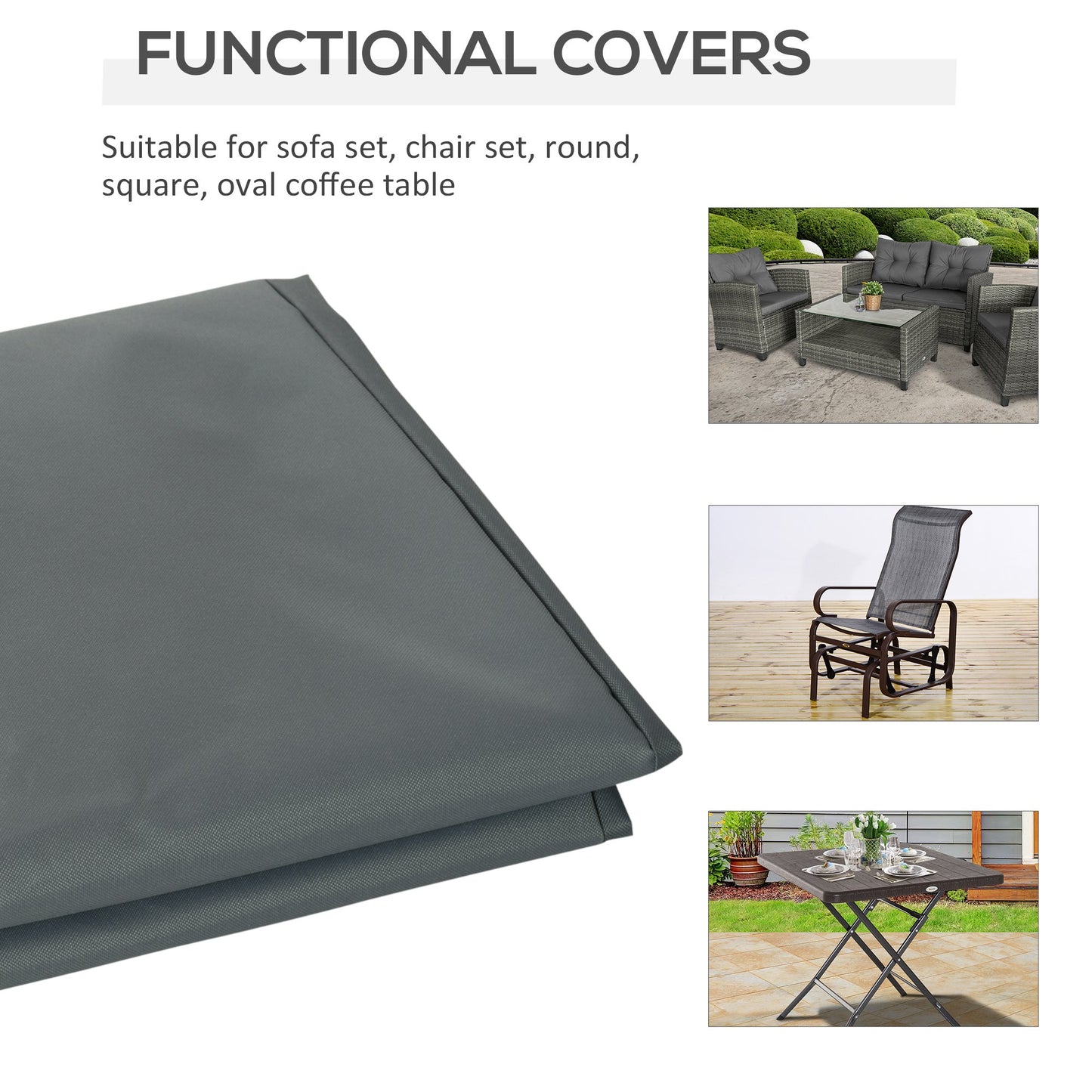 Outsunny 127x72cm Outdoor Garden Rattan Furniture Protective Cover Water UV Resistant
