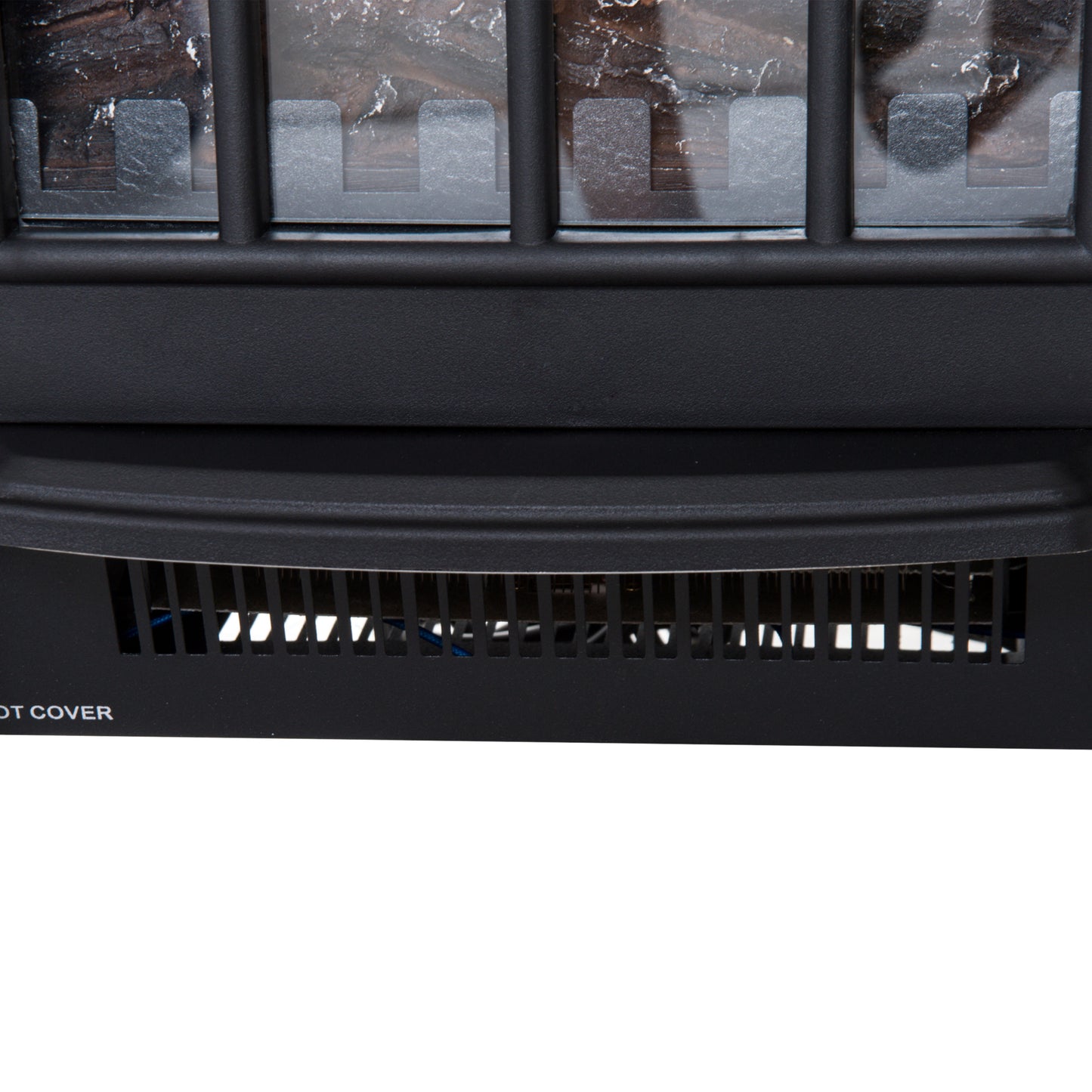 HOMCOM Freestanding Electric Fireplace Heater, 1000W/2000W, w/ LED Flame Effect-Black