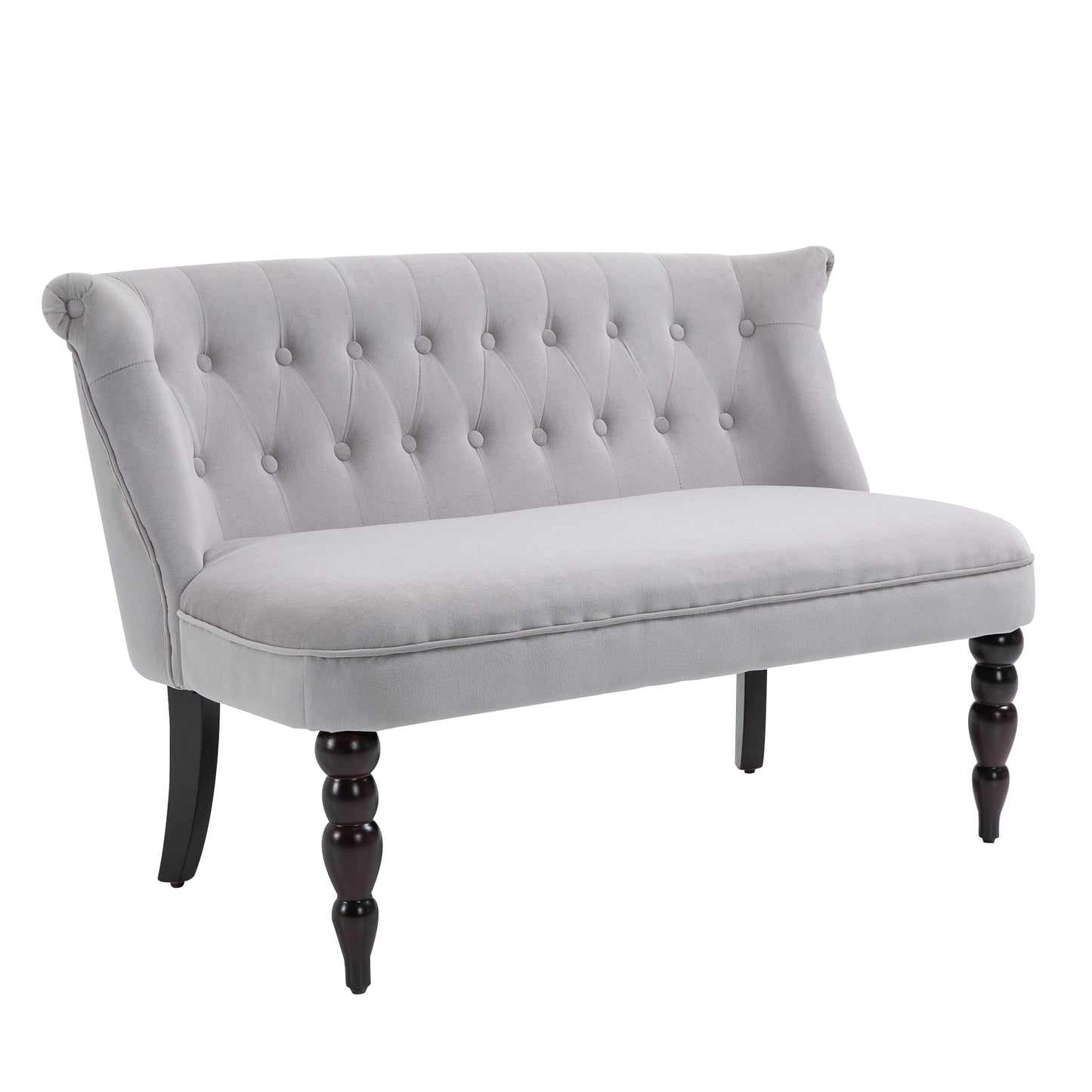 HOMCOM Vintage Armless Button-Tufted Fabric Loveseat 2 Seat Sofa Couch